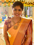 PRE-BOOK | Antique Intricate work grand Lakshmi bridal Haram set