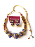 Rudraksha -Mango kemp stones choker set (colors available)