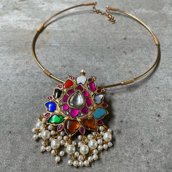 Kundan Jadau Navratna Tamara Pipe Choker