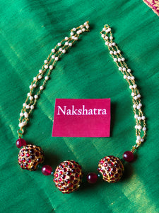 Rudraksha pendant pearl choker neckpiece