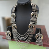 German silver grand Ganesha layered haram set