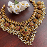 PRE-BOOK: Premium Matte Lakshmi Coin Guttapusalu Grand Short Chain Set