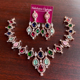 Premium Rose Gold AD stones Choker Set
