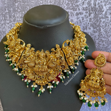 Pre-Book | Premium Real Gold Alike Antique Goddess Intricate Detailing Grand Choker Set