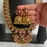 Kundan Jadau Grand Haram Set -Pink Real kemp