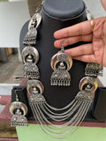 German silver grand Ganesha layered haram set