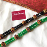 Rudraksha kemp beads two layer choker neckpiece