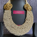 Premium Pearl Bunch Goddess Grand Haram Bridal Set