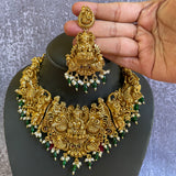 Pre-Book | Premium Real Gold Alike Antique Goddess Intricate Detailing Grand Choker Set