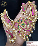 Kundan jadau Grand Mayil Bridal Choker Set