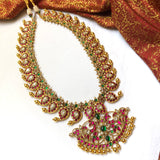 Kundan Jadau Grand Haram Set -Pink Real kemp