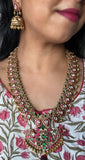 Kundan Jadau Grand Haram Set -Pink Real kemp