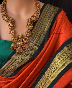 PRE-BOOK | Antique Intricate work grand Lakshmi bridal Haram set