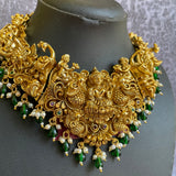 Pre-Book | Premium Real Gold Alike Antique Goddess Intricate Detailing Grand Choker Set