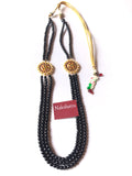 Black agate beads three layer kemp haram set