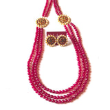 Ruby agate beads three layer haram set