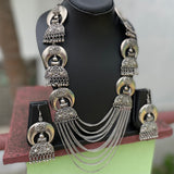 German silver grand Ganesha layered haram set