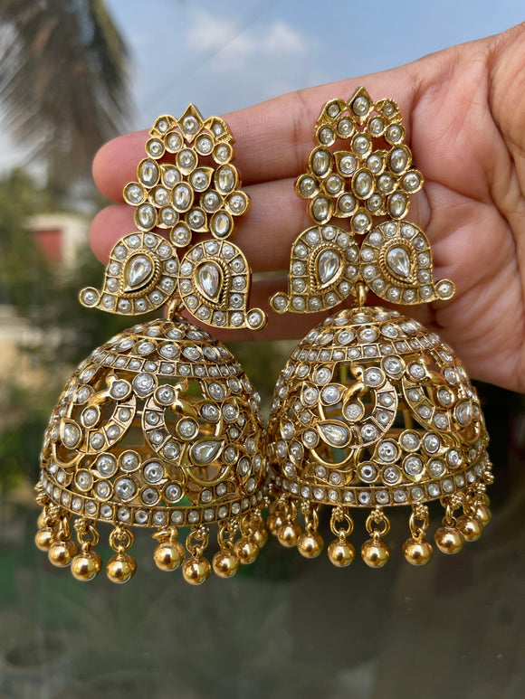 Premium Non-Idol Kundan Stones Jumbo Bridal Jumkha