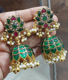 Kundan jadau Emerald Tamara jumkha