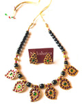 Black beads kemp stones mango spacer choker set