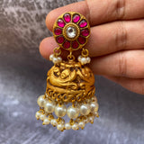 Kundan jadau Grand Flower Jumkha