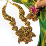 PRE-BOOK | Antique Intricate work grand Lakshmi bridal Haram set
