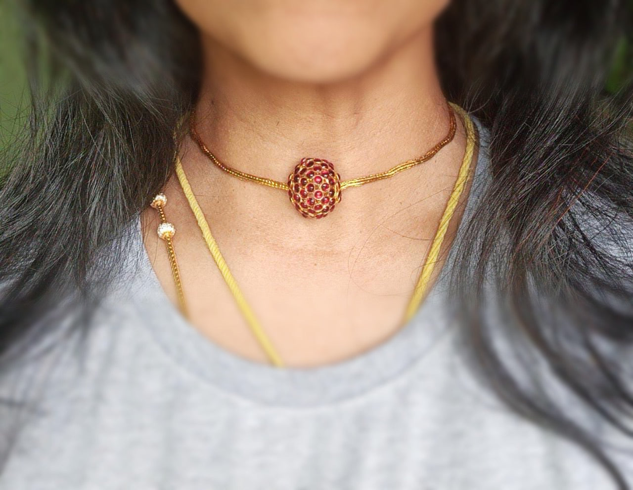 Ruthratcham with gold best sale chain