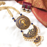 Kemp stones peacock triple pendant pearl strands set