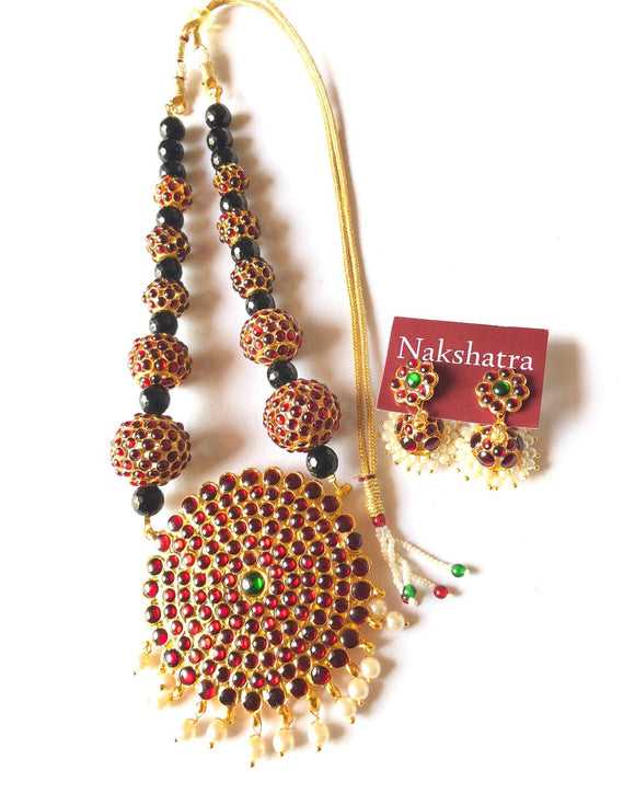 Rudraksha beads Huge round pendant neckpiece