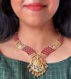 Premium Antique Matte Lakshmi Grand Real kemp Short Chain Set