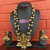 Premium Antique Goddess Green Beads Grand Haram Set