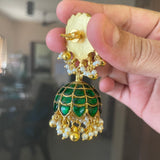 Kundan jadau Emerald Tamara jumkha