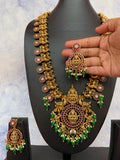 PRE-BOOK | Premium Antique Polish Real kemp Grand Goddess Haram Set - With Green beads