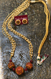 Pearl layers Rudraksha kemp beads Neckpiece Set