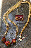 Pearl layers Rudraksha kemp beads Neckpiece Set