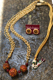 Pearl layers Rudraksha kemp beads Neckpiece Set