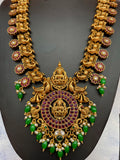 PRE-BOOK | Premium Antique Polish Real kemp Grand Goddess Haram Set - With Green beads