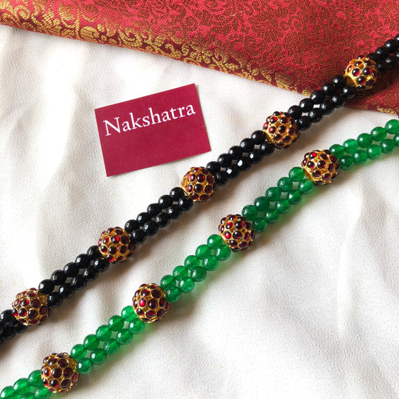 Rudraksha kemp beads two layer choker neckpiece
