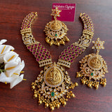 Premium Antique Matte Lakshmi Grand Real kemp Short Chain Set