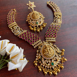 Premium Antique Matte Lakshmi Grand Real kemp Short Chain Set