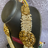Premium Pearl Bunch Goddess Grand Haram Bridal Set