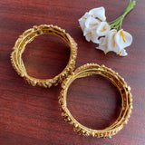 Premium Antique Matte Real kemp Peacock Grand Bridal Kada Bangle (a pair)