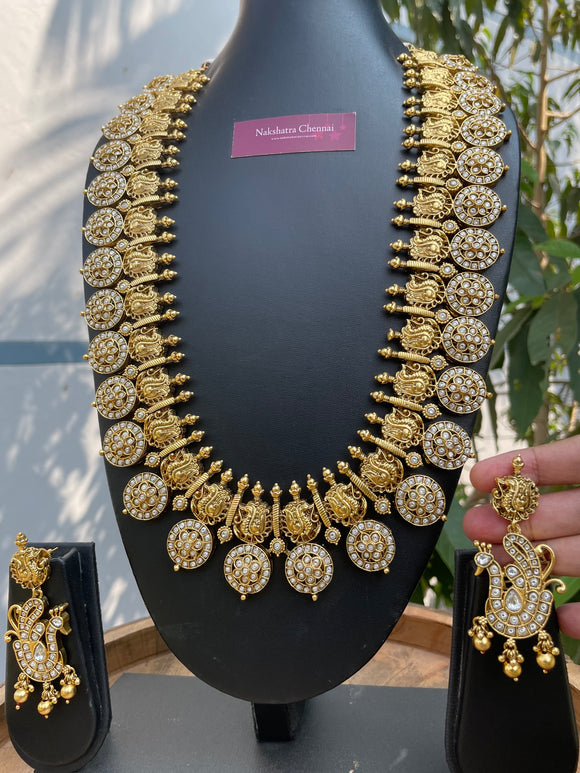 Premium Matte Non-Idol Kundan Stones Grand Haram Set