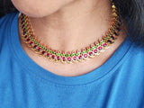 Kayal -Short in Red-green stones