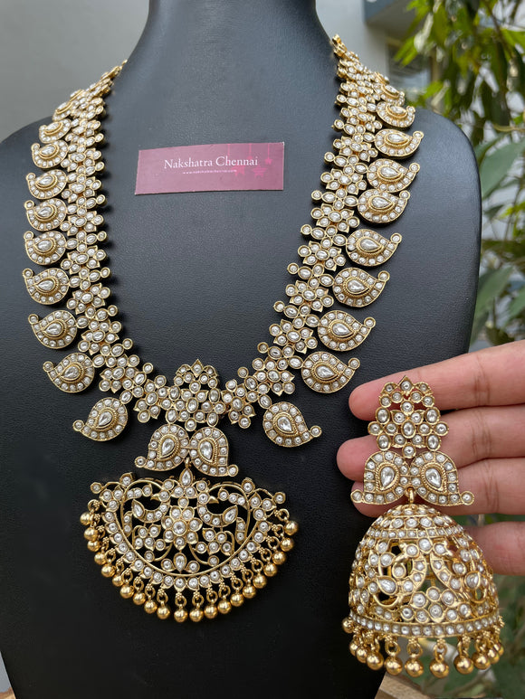 PRE-BOOK | Premium Antique Kundan Stones Mango Grand Haram Set