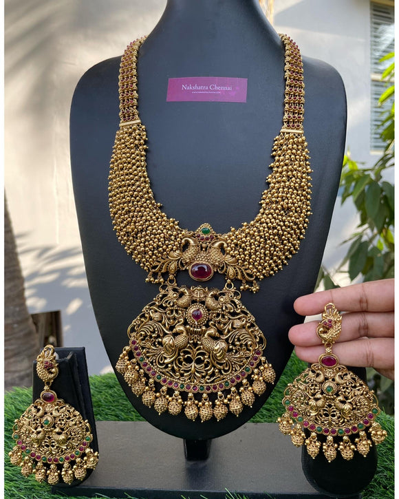 PRE-BOOK | Premium Antique Dual Peacock Grand Haram Set