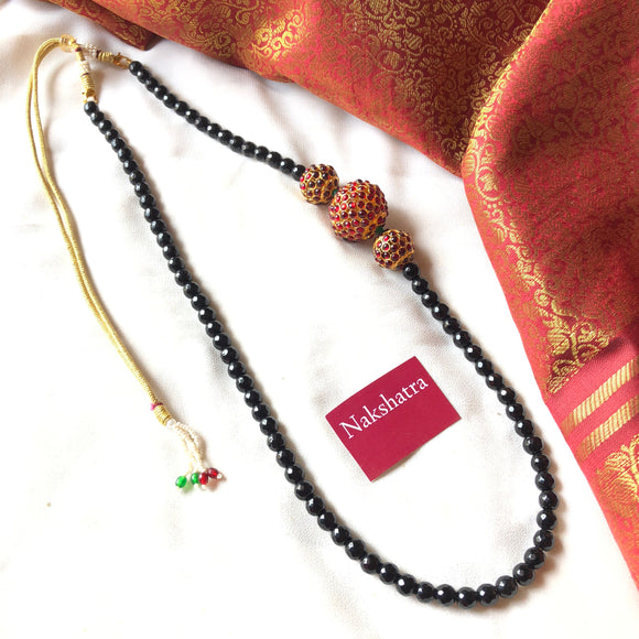 Kemp Rudraksha balls single layer agate beads neckpiece