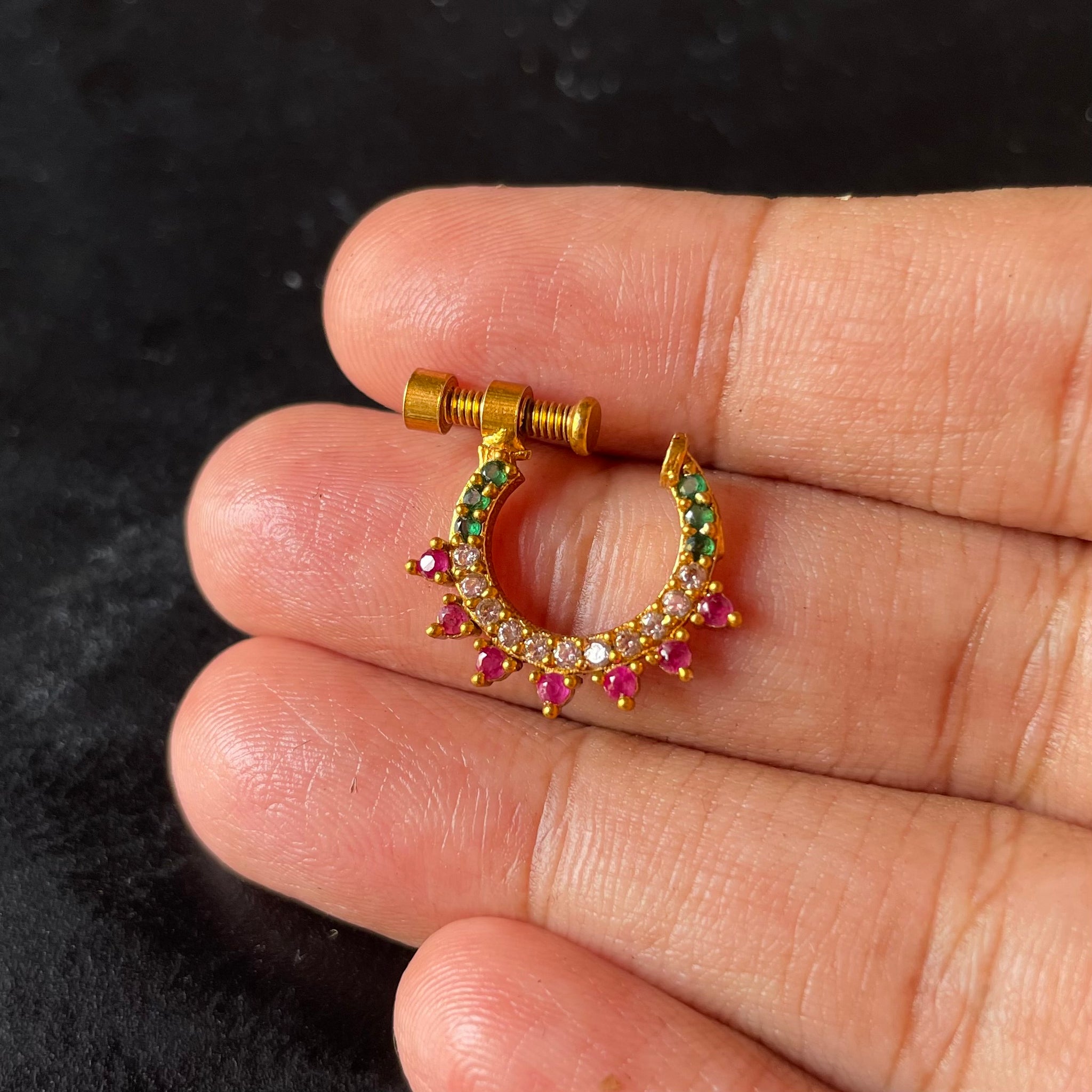 Gold Nose Piercing Mukku Rings Mukku Pudaka Mookuthi Latest Design