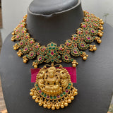 Premium Antique Emerald kemp Stones Goddess Grand Choker Set