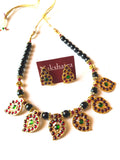 Black beads kemp stones mango spacer choker set
